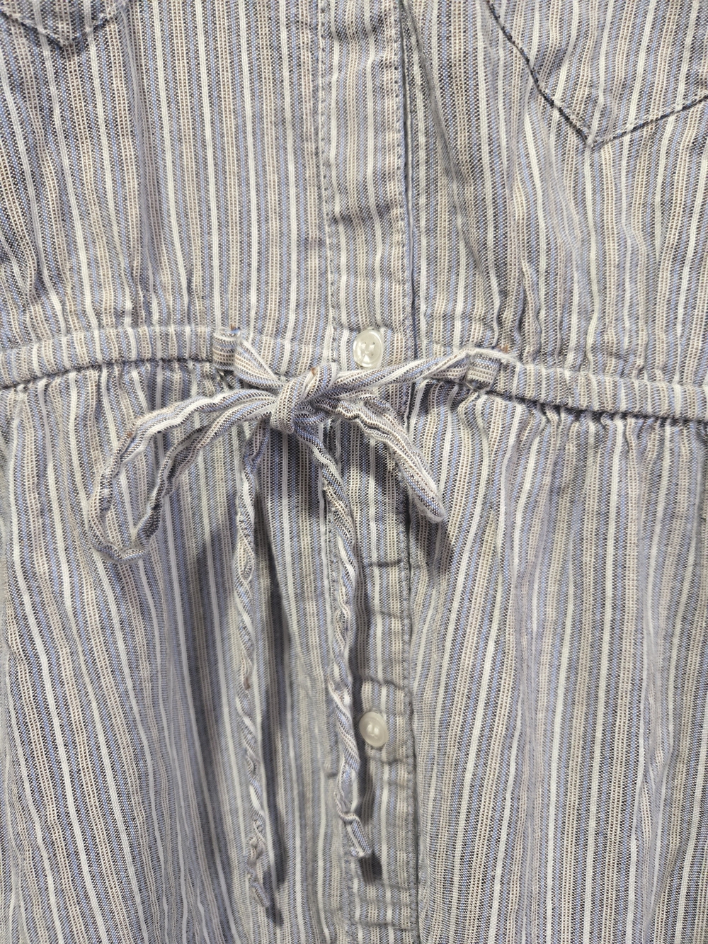 Japna Light Blue Striped Button-Front Button Up Shirt Dress Pockets Size Xs - Picture 5 of 10